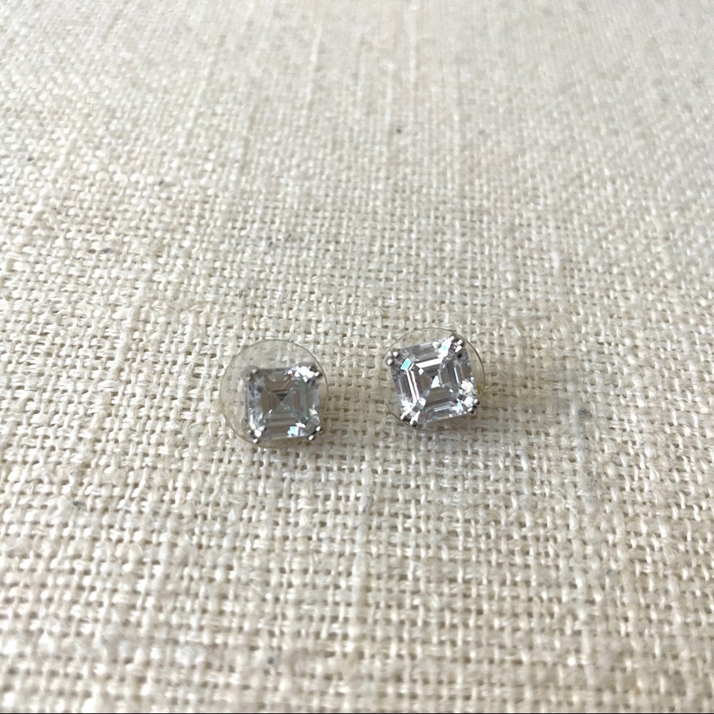 STERLING SILVER CZ STUD EARRINGS